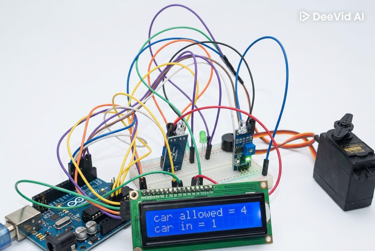 Two people examining a circuit